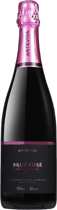 Garrafa do ArteViva Brut Rosé, Edição Privada