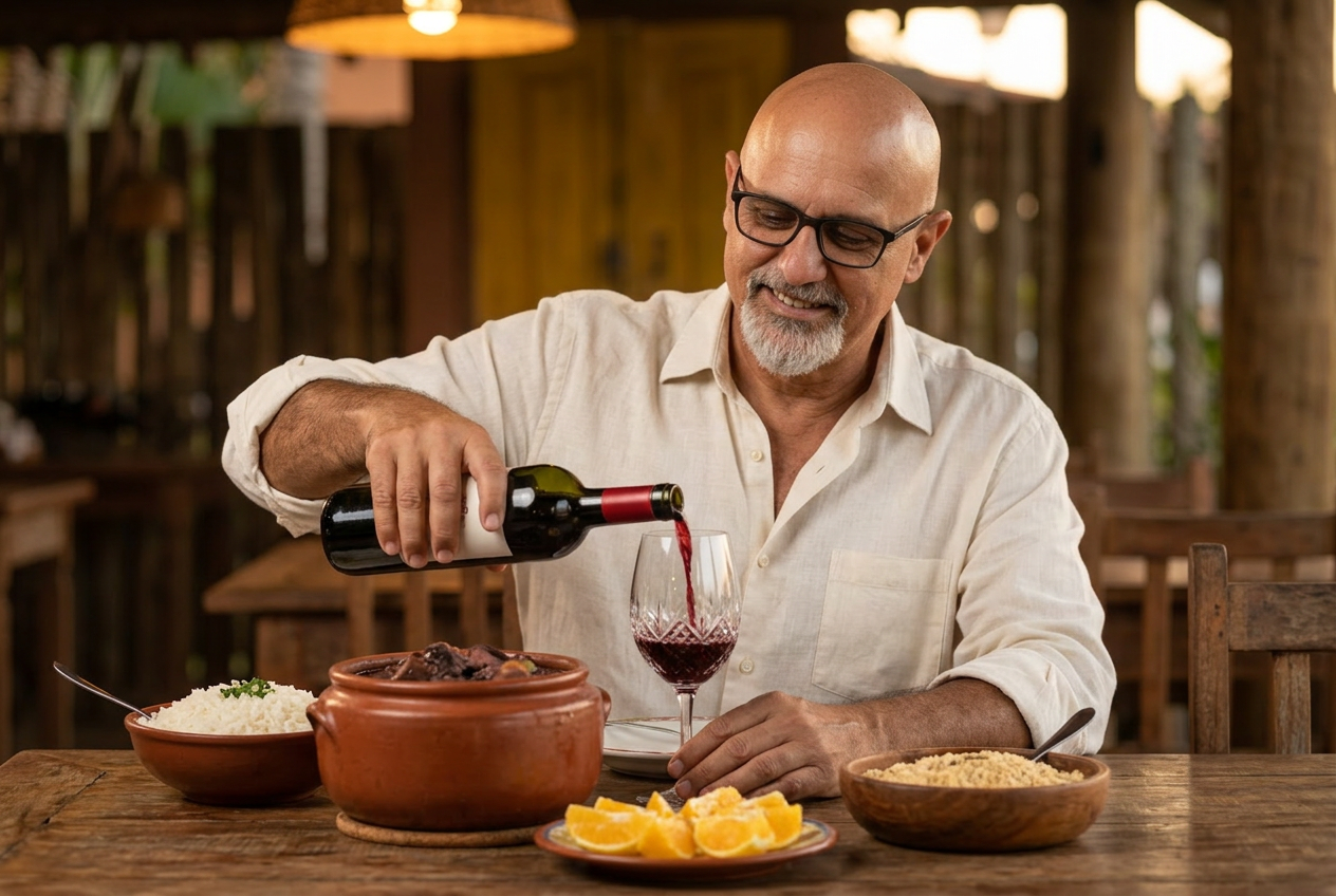 Harmonização de vinhos com comida brasileira
